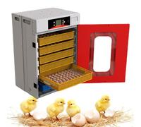 YXZQLOZ Commercial - Incubadora de aves de corral de 400 huevos con giro automático, alarmas y diseño de configuración y olvido para incubar confiable, gabinete rojo y gris para una producción