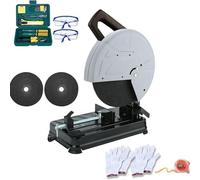 YXZQLOZ Sierra circular de corte de metal de 14 pulgadas, sierra ingletadora multifunción de 220 V con bisel ajustable de 45°, para cortar madera, metal y material versátil.