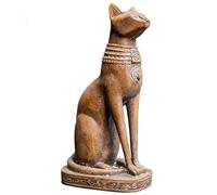 YY Figura coleccionable de resina de imitación de madera egipcia, gato, diosa, Bastet, recuerdo de Egipto, para decoración de escritorio del hogar