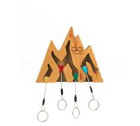 YY Vertical - Keyholder Mountain - Colgador de Llaves Montaña en Madera de Cerezo - Perfecto para Amantes de la Escalada y la Naturaleza - Incluye 4 llaveros, diseño elegante y funcional