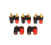 〔YY32〕1/5 Uds. Conectores tipo Banana, terminales de pareja, amplificador conector rojo y negro, Terminal unión, for altavoz ESSEIEIE(5Pcs)