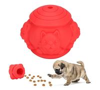 YYALYYON Comedero para Cachorros y Perros, Cuenco de alimentación, Bola de Comida con Fugas, Juguete Interactivo de Rompecabezas de Entrenamiento (Roja)