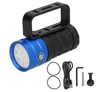 YYALYYON Luz de relleno para fotografía de buceo, 10000 lm, 12 LED, linterna de buceo profesional para 100 m bajo el agua (azul)