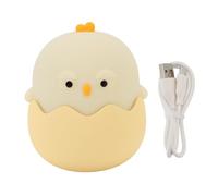 YYALYYON Luz nocturna de pollito de cáscara de huevo, lámpara de mesita de noche de silicona LED RGB, luz cálida regulable de 7 colores, para dormitorio, sala de estar, alimentación de bebé