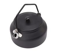 YYALYYON Para entusiastas del aire libre, hervidor de agua multifuncional para acampar, capacidad de 0,9 l, material de calidad alimentaria, mango de silicona, diseño portátil (Negro mate)