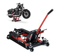 YyanLAK Elevador Hidráulico para Motocicleta 680 kg, Caballete Elevador Plegable con Pedal Antideslizante, Plataforma Ajustable 11,5-36,5 cm para Garaje, Taller y Motos Custom