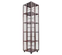 YyanLAK Estantería giratoria de 6 niveles, 37,08 x 37,08 x 162,05 cm, estantería giratoria de pie, se puede colocar en dormitorios, estudios, salas de estar (marrón oscuro)