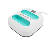 YyanLAK Prensa de transferencia, 1000 W, presión térmica, plóter térmico, mini prensa de calor, prensa de calor portátil para algodón, poliéster y algunos tejidos sensibles al calor (blanco + verde)