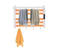 YyanLAK Radiador de baño eléctrico, toallero eléctrico, toallero eléctrico, 95 W, calentador de toallas de pared para apartamentos, baños, balcones, hoteles, villas (blanco)
