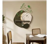 YYBHKHBY Cuadro Piedra Arenisca con Plantas Verdes Jarrones,Decoración Pared 3D,Arte Pared Minimalista Naturaleza Muerta,Irregulares Cuadros Abstractos para Salón Entrada Pasillo
