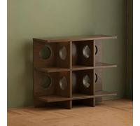 YYBHKHBY Estanterías Libros,Estantería Baja De Dos Niveles,Vitrina Cúbica De 2 Niveles Con 6 Compartimentos Abiertos,Standing Rack Para Estudio Sala De Estar Dormitorio Balcón,Walnut,90x77x32cm