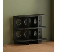 YYBHKHBY Estanterías Libros,Estantería Baja De Dos Niveles,Vitrina Cúbica De 2 Niveles Con 6 Compartimentos Abiertos,Standing Rack Para Estudio Sala De Estar Dormitorio Balcón,Negro,90x77x32cm