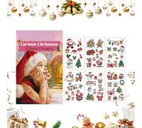 yybng Calcas Transferentes Temporales | 6 Unidades Pegatinas Navideñas Ojos,Detalles Regalo Calcetín Adhesivos Santa Reno Copo Nieve | Decoraciones Brazos Ojos Cuerpo Fiestas Niños Niñas