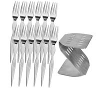 yybng Tenedor para Fruta | 12 Piezas Cubiertos de Acero Inoxidable Servir - Tenedor Pequeño Con Soporte | Para Cocina Restaurante Hogar Fiestas Bodas Cenas