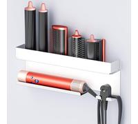 YYBO Soporte Secador De Pelo de Pared, soporte Para Secador de Pelo Es Adecuado para Accesorio Plancha para Rizador Estilizador, Soporte Plancha pelo Adhesivo, Sin Taladrar, Blanco