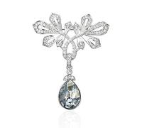 YYBONNIE Elemento de lágrima de Cristal de Swarovski Elemento de Flor de Hoja Accesorio de joyería para Mujeres Ramo de Boda joyería