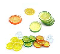 YYBS 30 Piezas Limones Artificiales, Frutas Falsas, Decoraciones De Frutas, Frutas Artificiales, Decoraciones De Rodajas De Limón, Rodajas De Limón Falsas, Decoraciones De Fiesta