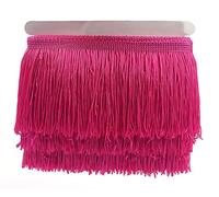 YYCRAFT Cortina de flecos de 10 yardas y 4 pulgadas de ancho por yarda para manualidades, costura, ropa, cortinas, decoración, color rosa intenso