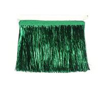 YYCRAFT Guirnalda de oropel con flecos de oropel de 15 cm de ancho, disfraz de danza, ribete de flecos, efecto de aluminio brillante, decoración de fiesta (10 yardas, verde esmeralda)
