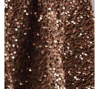 YYCRAFT The Yard - Tela elástica de terciopelo con lentejuelas, tela elástica en 2 direcciones para moda, manualidades, telones de fondo, 1 yarda, color marrón
