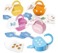 YYDeek Montessori - Juego de 5 cerraduras y llaves para niños y niñas de 2, 3 y 4 años, bloques de conteo de números, juguetes de viaje para niños pequeños en avión, juguetes de desarrollo temprano y