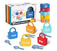 YYDeek Montessori - Juguetes para niños de 3 años, actividades preescolares, juguetes para niños pequeños, juguetes de conteo de llaves y cerraduras para niños pequeños, manipuladores matemáticos para