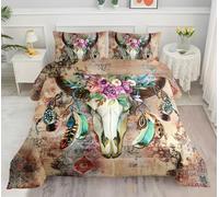 YYDIANZ Edredon Cama 150 Estilo Bohemio Edredón Plumas De Cabeza De Vaca de Microfibra 300gr/m², Relleno Nórdico Suave, Ligero, Reversible y Transpirable, 4 Estaciones (220x240 cm)