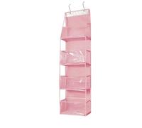 YYDPYZBD Bolsa de Almacenamiento para el hogar Colgante Trasera Puerta Miscelánea-Rosa 4 Capas