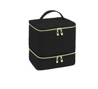 YYDPYZBD Bolsa de Almacenamiento para el hogar Organizador Esmalte Uñas con Luz UV Doble Capa-poliéster-zj-Negro
