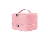 YYDPYZBD Bolsa de Almacenamiento para el hogar Organizador Esmalte Uñas con Luz UV Doble Capa-poliéster-Rosa