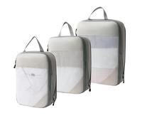 YYDPYZBD Cesta de Almacenamiento Cubos Embalaje para Maletas, Conjunto Bolsas Organizadoras, Organizadores Ligeros-Juego Tres Piezas (Beige)