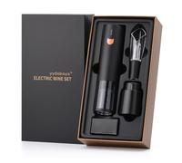 YYDSBAYS Sacacorchos Eléctrico Abridor de Botellas de Vino Automático Profesional Abrebotellas para Amantes del Vino Regalo de Lujo (Oro Rosa, Juego, Caja de Regalo, Recargable, Un Toque)
