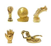 YYDSTES Mini Football Champions Trophy Model Simulation Soccer League Trofeos Modelos Deportivos Colecciona Recuerdos Adornos de Escritorio Regalos para Fanáticos, 5 piezas