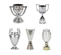 YYDSTES Mini Set de Trofeos de Campeones de Fútbol Modelo de Metal Trofeo de Liga de Fútbol de Alta Simulación Modelo de Colección para Fanáticos Adornos de Escritorio de Recuerdo de Regalos,5pc