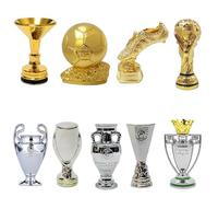 YYDSTES Mini Trofeo De Campeones De Fútbol Modelo De Metal Trofeos De Liga De Fútbol De Alta Simulación Modelos De Colección para Fanáticos Adornos De Escritorio De Recuerdo Regalos Creativo,D,9pc