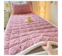 YYDSWTW Almohadilla de colchón de Terciopelo Grueso, Ropa de Cama Antideslizante cálida y difusa de Felpa Suave para Invierno, portátil para Viajes en casa Rosa 150 * 200cm