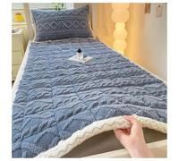 YYDSWTW Almohadilla de colchón de Terciopelo Grueso, Ropa de Cama Antideslizante cálida y difusa de Felpa Suave para Invierno, portátil para Viajes en casa Azul 120 * 200cm