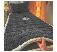 YYDSWTW Almohadilla de colchón de Terciopelo Grueso, Ropa de Cama Antideslizante cálida y difusa de Felpa Suave para Invierno, portátil para Viajes en casa Negro 200 * 220cm