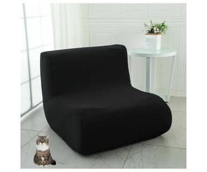 YYDSWTW Funda elástica Lavable Antideslizante para sofá sin Brazos, Protector de Muebles para Suelo Perezoso Negro Sofa Cover