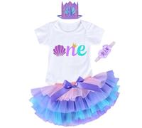 YYDSXK Conjunto Cumpleaños 1 Año Niña, Traje Primer Cumpleaños Bebés, 4 Piezas Set de Ropa Mameluco, Falda de Tutú Rosa, 2 Piezas Bebé Diadema, Bebé Niña Conjunto per la Fiesta, Fotografía