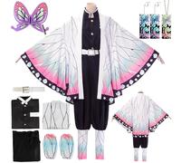 YYDSXK Cosplay Nezuko Tanjirou, Disfraz de Nezuko Tanjirou Kochou Shinobu Kanroji Mitsuri, Conjunto de Capa Kimono, Regalo para Niños Adulto, Disfraz de Nezuko para Carnaval