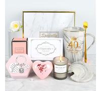 YYDSXK Regalo Cumpleaños 40 Años, Set 6 Piezas Taza de Café, Regalos Originales para Mujer, Amigas, Hermanas, Esposa, Madres, Novias