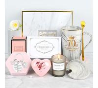 YYDSXK Regalo Cumpleaños 70 Años, Taza de Café 6 Piezas Set Regalo para Mujeres, Regalos Originales para Amigas, Hermanas, Esposa, Madres, Abuela