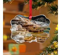 Yyellowstone - Adorno de árbol de Navidad del parque nacional, pinturas de paisajes naturales, recuerdos colgantes, discos acrílicos transparentes, pósteres de aventura, impresiones de recuerdo para