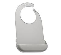 YYGMSS Baberos impermeables para adultos, baberos de silicona para adultos con recogedor de migas, babero gris ajustable para mujeres mayores que comen, lavables, fáciles de limpiar (M), gris, L