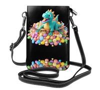 YYHHAOFA Bolso bandolera pequeño de cuero con diseño de dinosaurio en una pila de caramelos, para mujer, impermeable y duradero