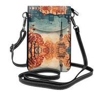 YYHHAOFA Bolso bandolera pequeño de piel con diseño de la Torre Eiffel de París, impermeable, duradera y para mujer