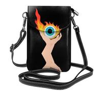 YYHHAOFA Bolso cruzado pequeño de cuero con diseño de globo ocular ardiente en la palma para mujer, impermeable y duradero