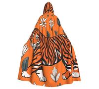 YYHHAOFA Capa con capucha para adultos con estampado de leopardo y tigre naranja, para hombre y mujer, para juegos de rol
