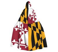 YYHHAOFA Capa con capucha para hombre y mujer, diseño de la bandera del estado de Maryland para Halloween, juego de rol